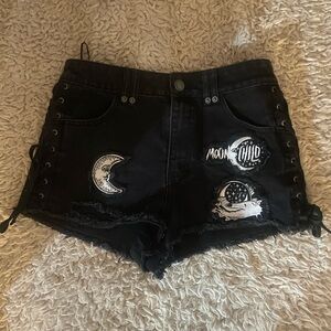 Killstar Black Celestial Jean Shorts